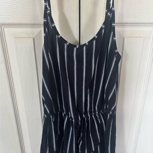 Ardene Navy and White Striped shorts romper